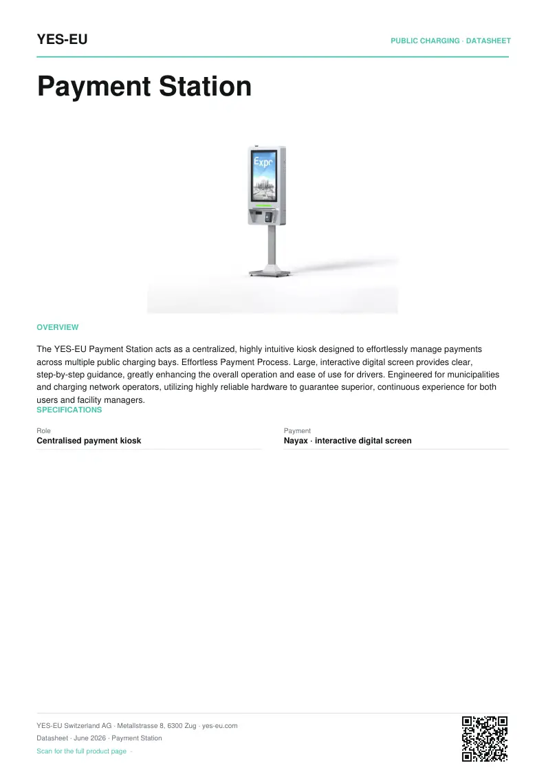 Preview of Payment Station datasheet (PDF)