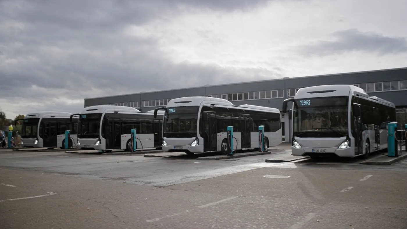 YES-EU electric bus serviced at a European depot