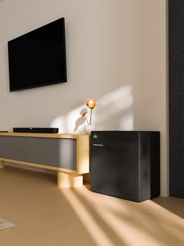 Compact Home BESS unit on a living-space wall